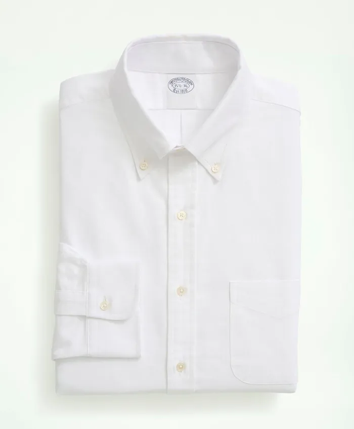 Dress Shirts Men Brooks Brothers AmericanMade Oxford Cloth ButtonDown Dress Shirt White