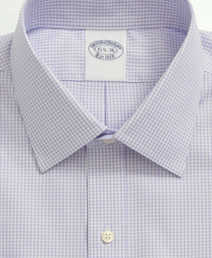 Dress Shirts Men Brooks Brothers Big andamp Tall Stretch Supima Cotton NonIron Pinpoint Oxford Ainsley Collar Gingham Dress Shirt Lavender