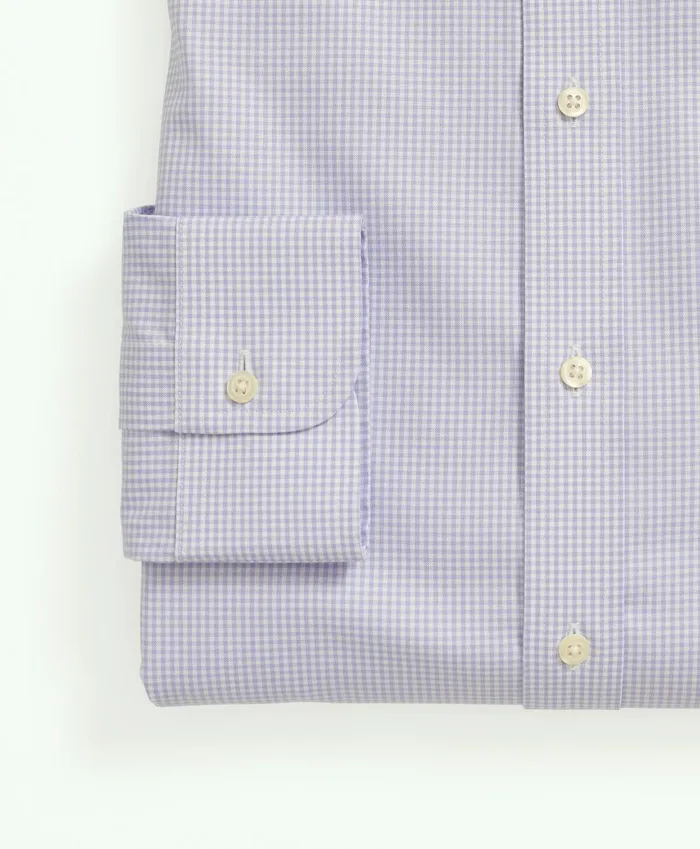 Dress Shirts Men Brooks Brothers Big andamp Tall Stretch Supima Cotton NonIron Pinpoint Oxford Ainsley Collar Gingham Dress Shirt Lavender