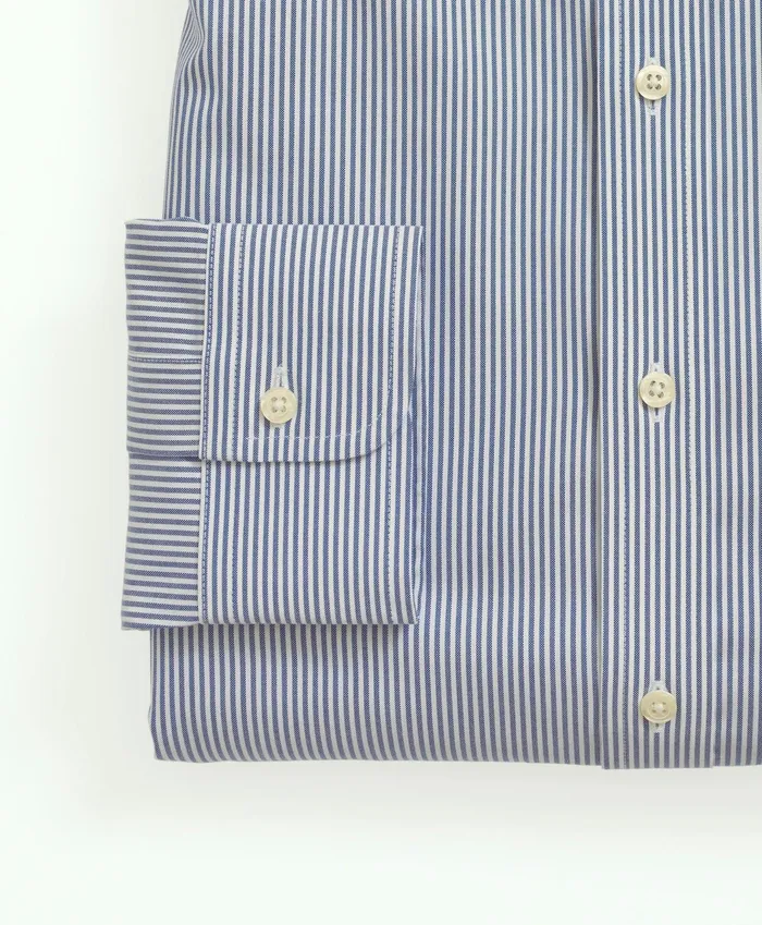 Dress Shirts Men Brooks Brothers Big andamp Tall Stretch Supima Cotton NonIron Pinpoint Oxford ButtonDown Collar Candy Stripe Dress Shirt Bright Blue