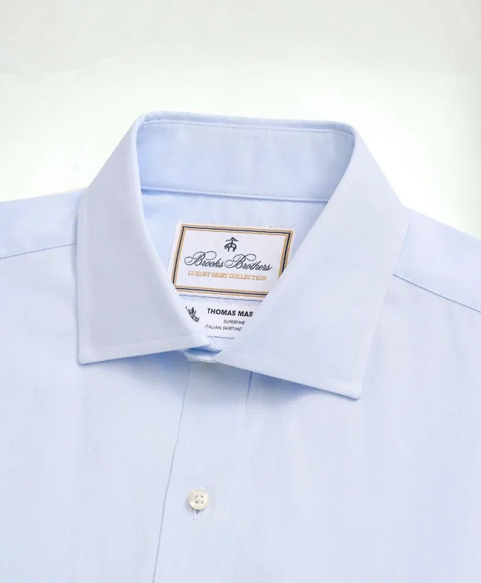 Dress Shirts Men Brooks Brothers Brooks Brothers X Thomas Mason Cotton Pinpoint Oxford English Collar Dress Shirt Light Blue