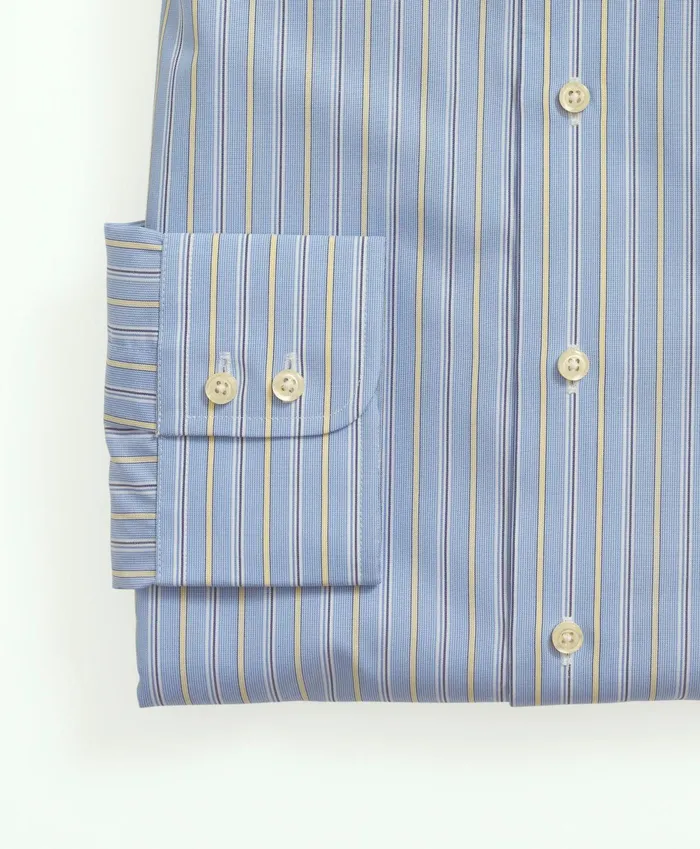 Dress Shirts Men Brooks Brothers Brooks Brothers X Thomas Mason Cotton Poplin English Collar Stripe Dress Shirt Blue