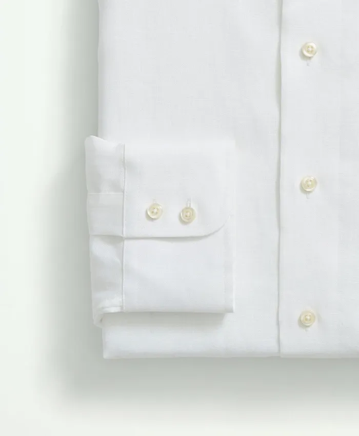 Dress Shirts Men Brooks Brothers Brooks Brothers X Thomas Mason Linen Poplin English Spread Collar White