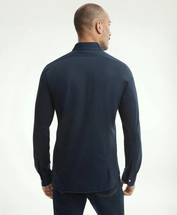 Dress Shirts Men Brooks Brothers Japanese Knit Dress Shirt Navy