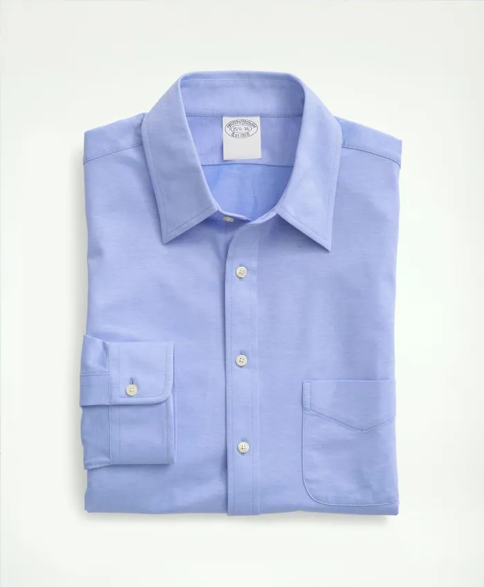 Dress Shirts Men Brooks Brothers Japanese Knit Dress Shirt Slim Fit Light Blue
