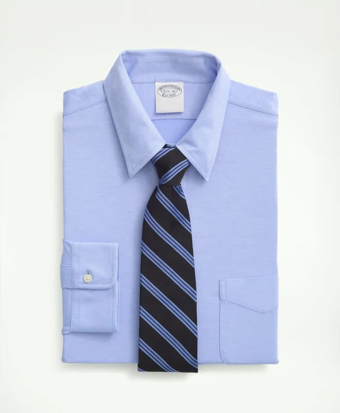 Dress Shirts Men Brooks Brothers Japanese Knit Dress Shirt Slim Fit Light Blue