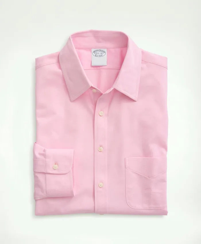 Dress Shirts Men Brooks Brothers Japanese Knit Dress Shirt Slim Fit Light Pink