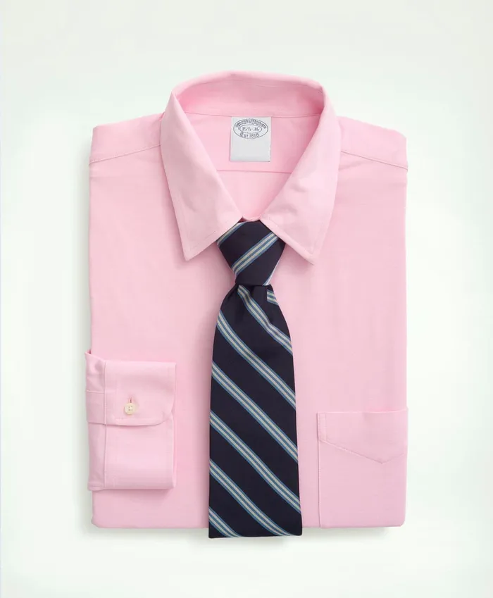 Dress Shirts Men Brooks Brothers Japanese Knit Dress Shirt Slim Fit Light Pink