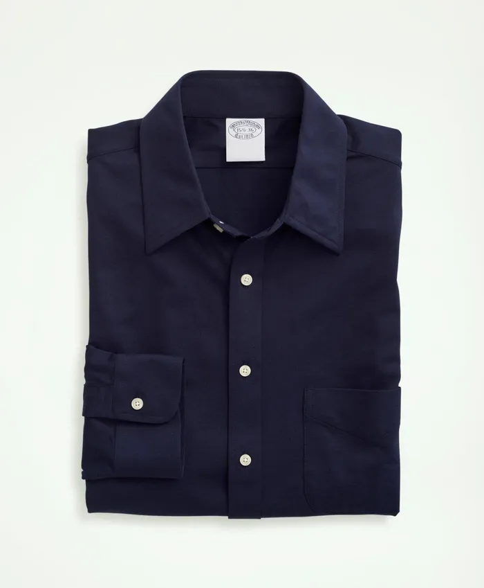 Dress Shirts Men Brooks Brothers Japanese Knit Dress Shirt Slim Fit Navy