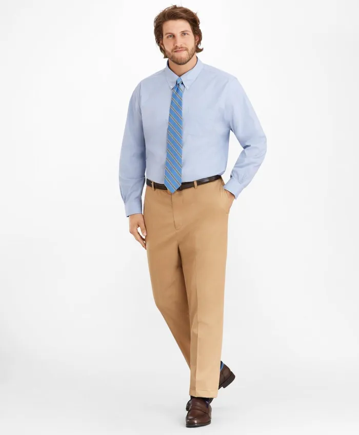Dress Shirts Men Brooks Brothers Stretch Big andamp Tall Dress Shirt NonIron Pinpoint ButtonDown Collar Light Blue