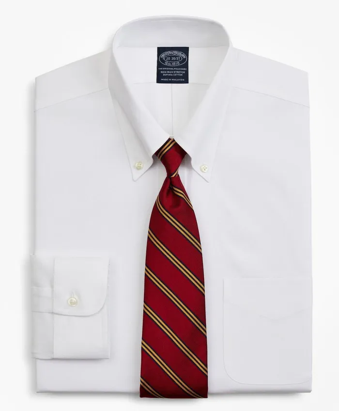 Dress Shirts Men Brooks Brothers Stretch Big andamp Tall Dress Shirt NonIron Pinpoint ButtonDown Collar White