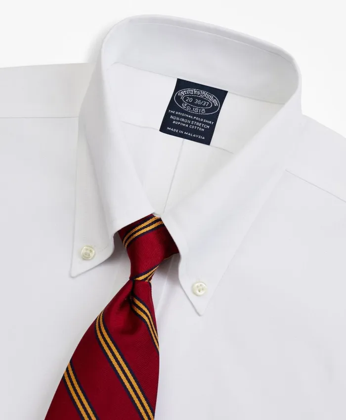 Dress Shirts Men Brooks Brothers Stretch Big andamp Tall Dress Shirt NonIron Pinpoint ButtonDown Collar White