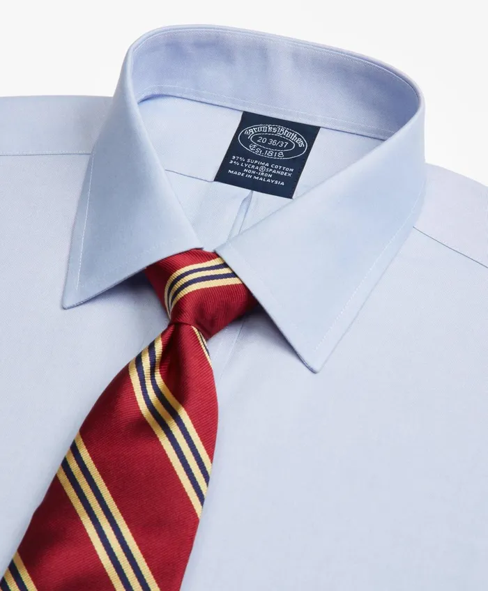 Dress Shirts Men Brooks Brothers Stretch Big andamp Tall Dress Shirt NonIron Pinpoint Spread Collar Blue