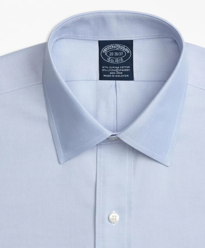 Dress Shirts Men Brooks Brothers Stretch Big andamp Tall Dress Shirt NonIron Pinpoint Spread Collar Blue