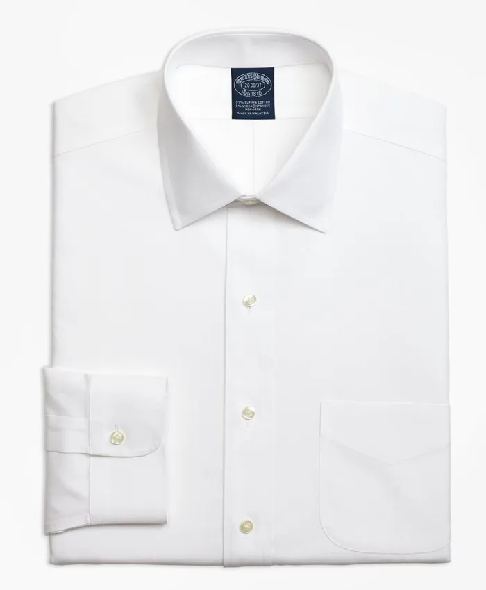 Dress Shirts Men Brooks Brothers Stretch Big andamp Tall Dress Shirt NonIron Pinpoint Spread Collar White