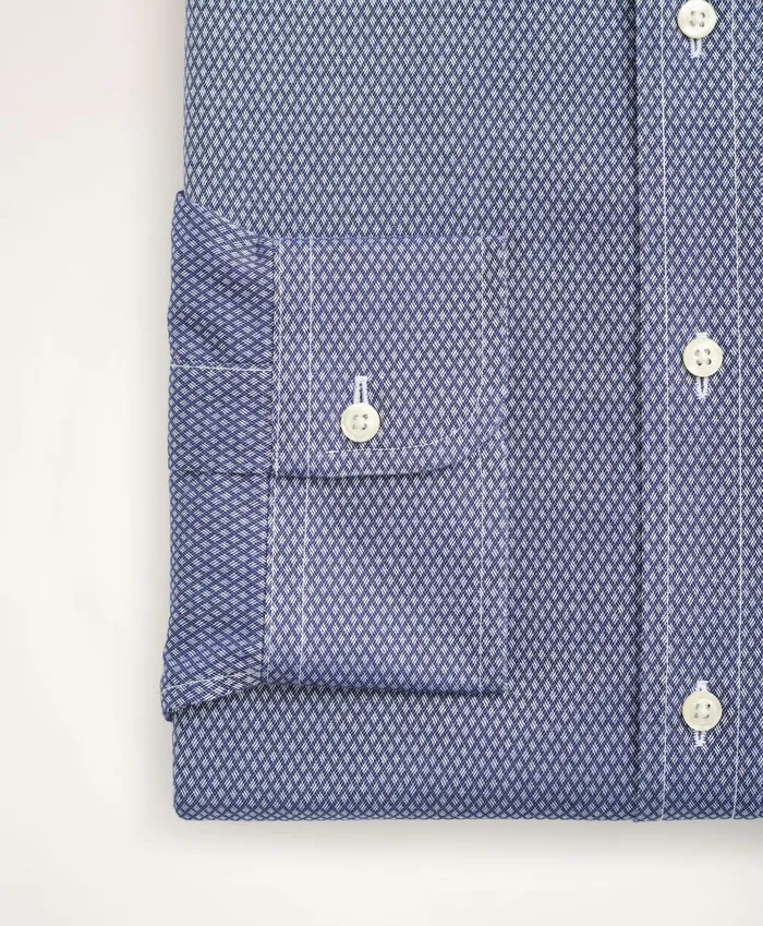 Dress Shirts Men Brooks Brothers Stretch Madison RelaxedFit Dress Shirt NonIron Dobby Ainsley Collar Diamond Navy