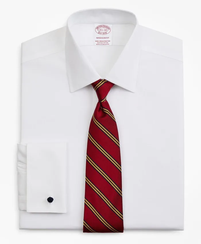 Dress Shirts Men Brooks Brothers Stretch Madison RelaxedFit Dress Shirt NonIron Pinpoint Ainsley Collar French Cuff White Dress Shirts Men Brooks Brothers Stretch Madison RelaxedFit Dress Shirt NonIron Pinpoint Ainsley Collar French Cuff White