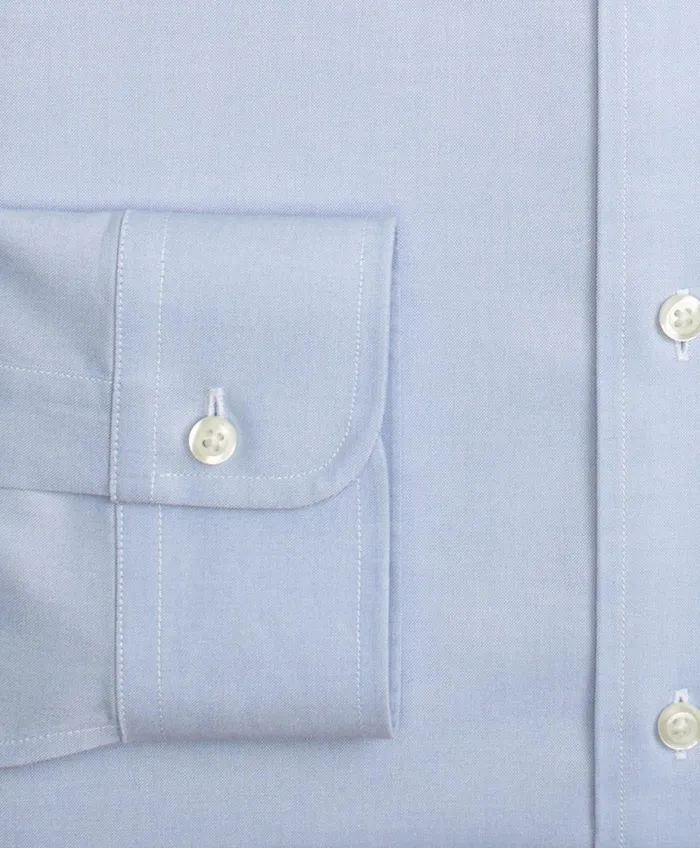 Dress Shirts Men Brooks Brothers Stretch Madison RelaxedFit Dress Shirt NonIron Pinpoint ButtonDown Collar Blue