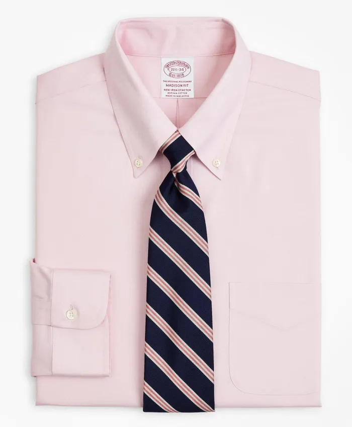 Dress Shirts Men Brooks Brothers Stretch Madison RelaxedFit Dress Shirt NonIron Pinpoint ButtonDown Collar Pink Dress Shirts Men Brooks Brothers Stretch Madison RelaxedFit Dress Shirt NonIron Pinpoint ButtonDown Collar Pink