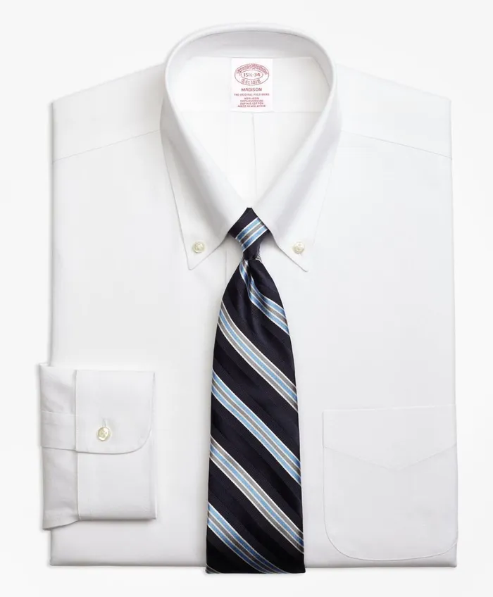 Dress Shirts Men Brooks Brothers Stretch Madison RelaxedFit Dress Shirt NonIron Pinpoint ButtonDown Collar White Dress Shirts Men Brooks Brothers Stretch Madison RelaxedFit Dress Shirt NonIron Pinpoint ButtonDown Collar White