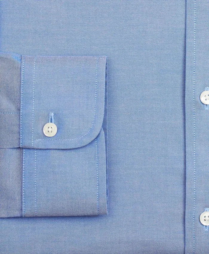 Dress Shirts Men Brooks Brothers Stretch Milano SlimFit Dress Shirt NonIron Pinpoint Ainsley Collar Blue