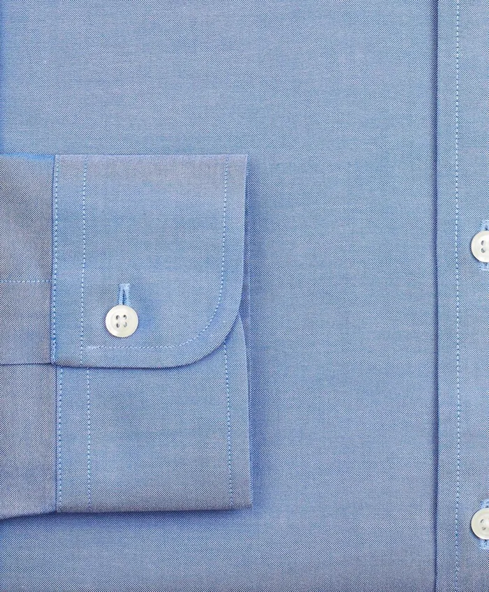 Dress Shirts Men Brooks Brothers Stretch Milano SlimFit Dress Shirt NonIron Pinpoint ButtonDown Collar Blue