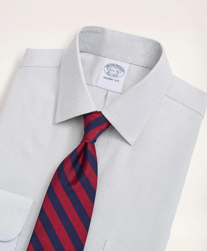 Dress Shirts Men Brooks Brothers Stretch Regent RegularFit Dress Shirt NonIron Dobby Ainsley Collar Diamond Grey