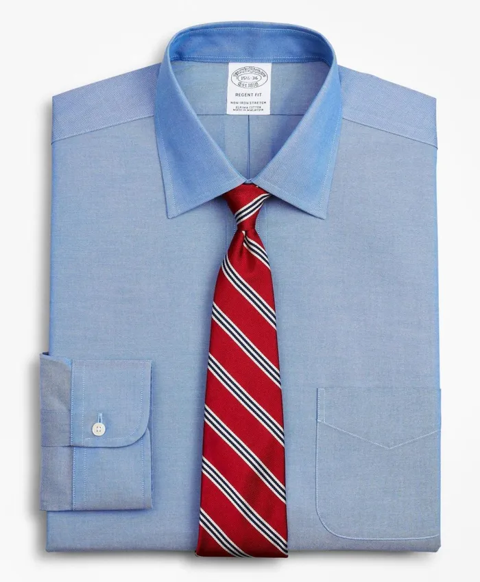Dress Shirts Men Brooks Brothers Stretch Regent RegularFit Dress Shirt NonIron Pinpoint Ainsley Collar Blue Dress Shirts Men Brooks Brothers Stretch Regent RegularFit Dress Shirt NonIron Pinpoint Ainsley Collar Blue