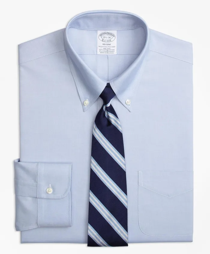 Dress Shirts Men Brooks Brothers Stretch Regent RegularFit Dress Shirt NonIron Pinpoint ButtonDown Collar Blue Dress Shirts Men Brooks Brothers Stretch Regent RegularFit Dress Shirt NonIron Pinpoint ButtonDown Collar Blue