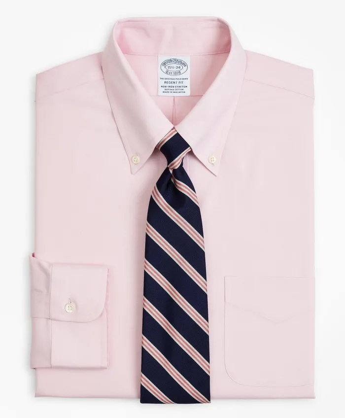 Dress Shirts Men Brooks Brothers Stretch Regent RegularFit Dress Shirt NonIron Pinpoint ButtonDown Collar Pink Dress Shirts Men Brooks Brothers Stretch Regent RegularFit Dress Shirt NonIron Pinpoint ButtonDown Collar Pink