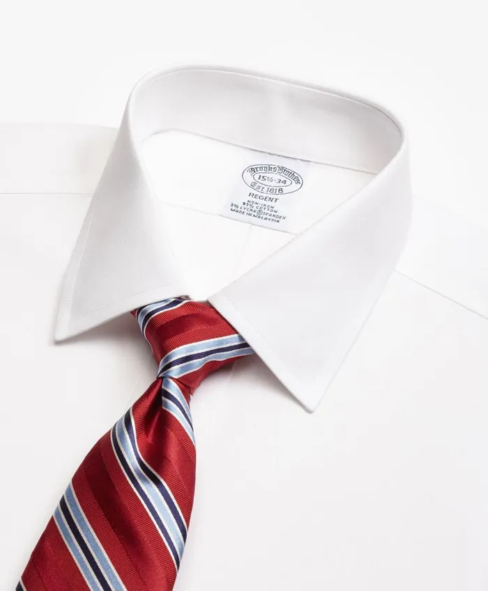 Dress Shirts Men Brooks Brothers Stretch Regent RegularFit Dress Shirt NonIron Pinpoint Spread Collar White