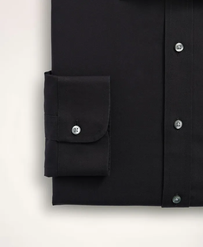 Dress Shirts Men Brooks Brothers Stretch Supima Cotton NonIron Pinpoint Oxford Ainsley Collar Dress Shirt Black