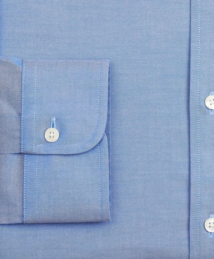 Dress Shirts Men Brooks Brothers Stretch Supima Cotton NonIron Pinpoint Oxford Ainsley Collar Dress Shirt Blue