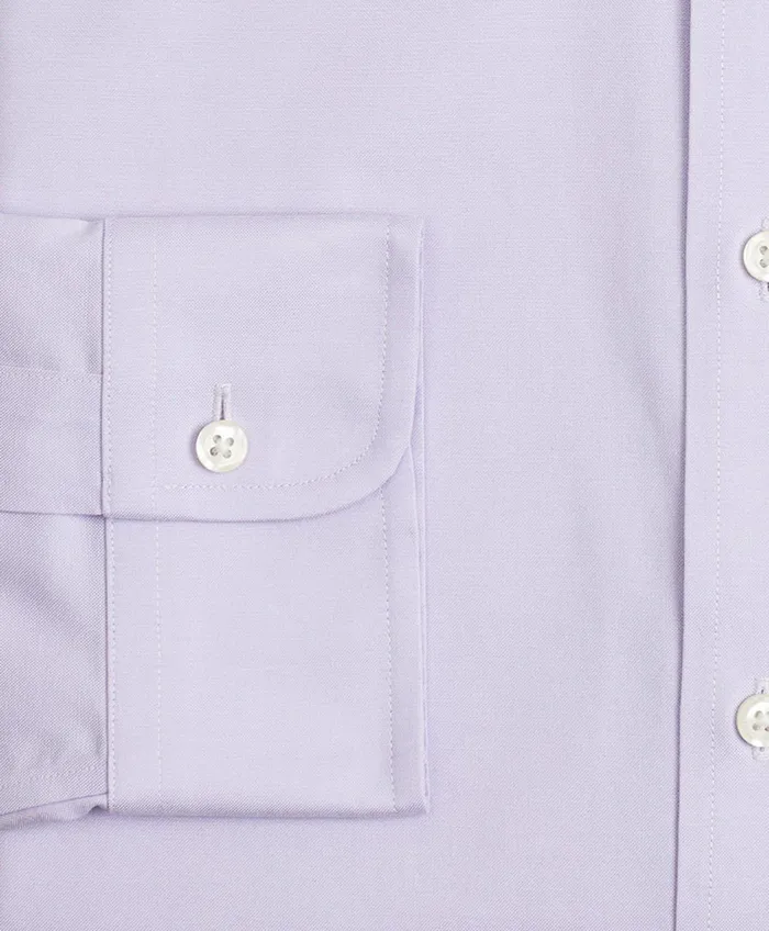 Dress Shirts Men Brooks Brothers Stretch Supima Cotton NonIron Pinpoint Oxford Ainsley Collar Dress Shirt Lavender