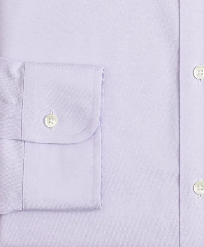 Dress Shirts Men Brooks Brothers Stretch Supima Cotton NonIron Pinpoint Oxford ButtonDown Collar Dress Shirt Lavender