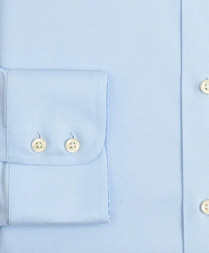 Dress Shirts Men Brooks Brothers Stretch Supima Cotton NonIron Twill Ainsley Collar Dress Shirt Light Blue