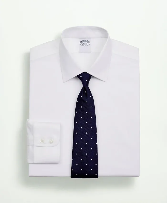 Dress Shirts Men Brooks Brothers Stretch Supima Cotton NonIron Twill Ainsley Collar Dress Shirt White