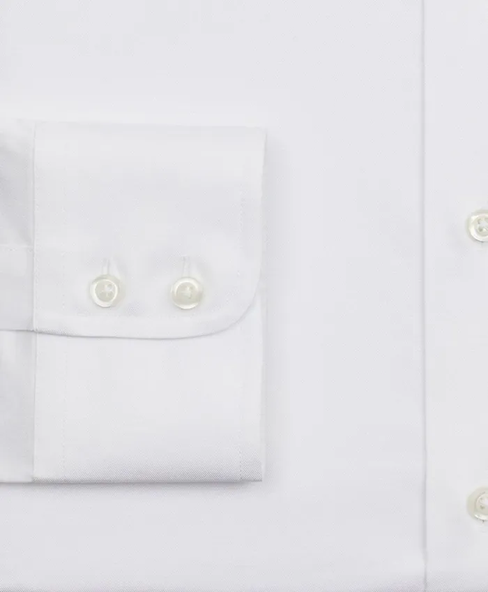Dress Shirts Men Brooks Brothers Stretch Supima Cotton NonIron Twill Ainsley Collar Dress Shirt White