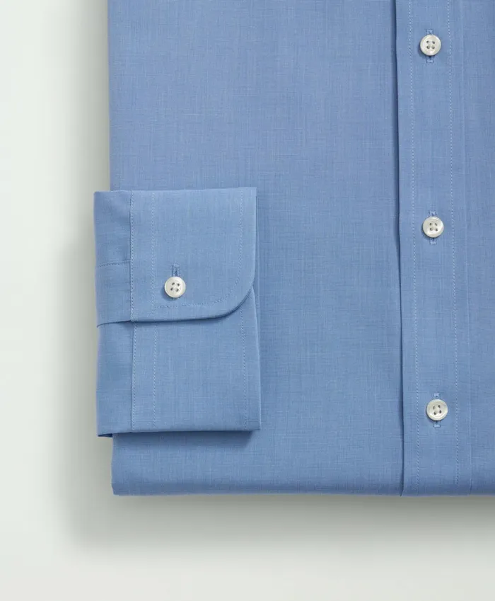Dress Shirts Men Brooks Brothers Supima Cotton Poplin Ainsley Collar Dress Shirt Blue