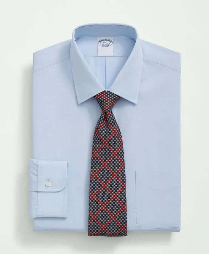 Dress Shirts Men Brooks Brothers Supima Cotton Poplin Ainsley Collar Dress Shirt Light Blue