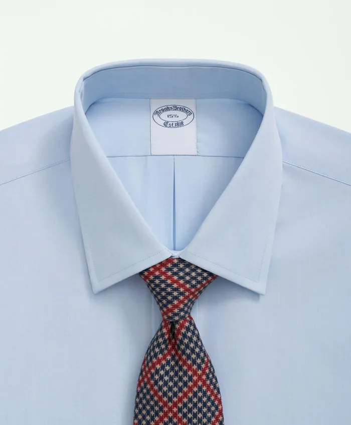 Dress Shirts Men Brooks Brothers Supima Cotton Poplin Ainsley Collar Dress Shirt Light Blue