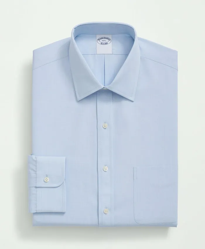 Dress Shirts Men Brooks Brothers Supima Cotton Poplin Ainsley Collar Dress Shirt Light Blue
