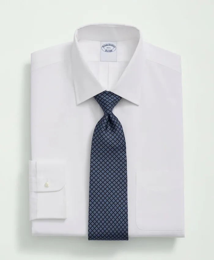 Dress Shirts Men Brooks Brothers Supima Cotton Poplin Ainsley Collar Dress Shirt White