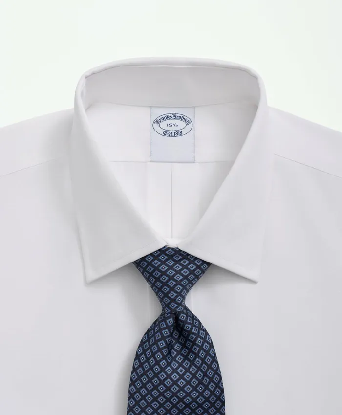 Dress Shirts Men Brooks Brothers Supima Cotton Poplin Ainsley Collar Dress Shirt White