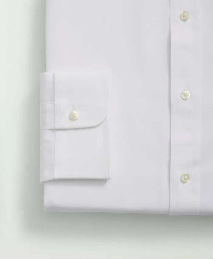 Dress Shirts Men Brooks Brothers Supima Cotton Poplin Ainsley Collar Dress Shirt White