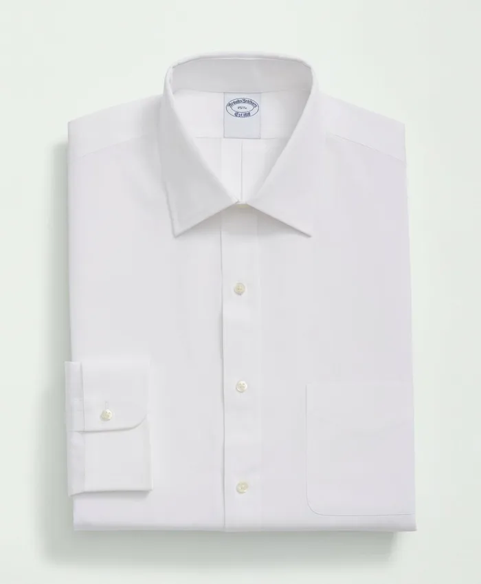 Dress Shirts Men Brooks Brothers Supima Cotton Poplin Ainsley Collar Dress Shirt White
