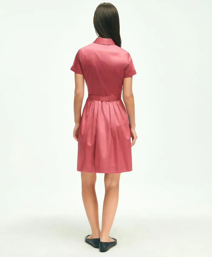 Dresses Women Brooks Brothers Belted Shirt Dress Dark Pink