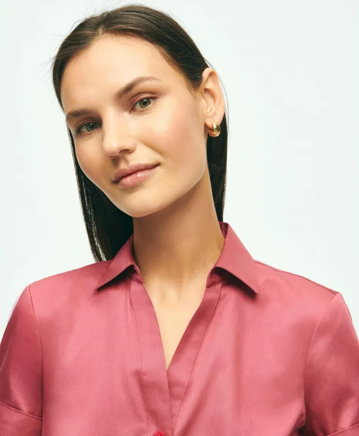 Dresses Women Brooks Brothers Belted Shirt Dress Dark Pink