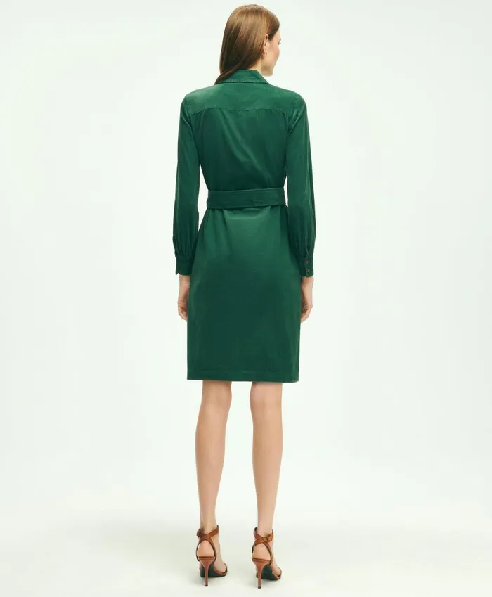 Dresses Women Brooks Brothers Corduroy Shirt Dress Green