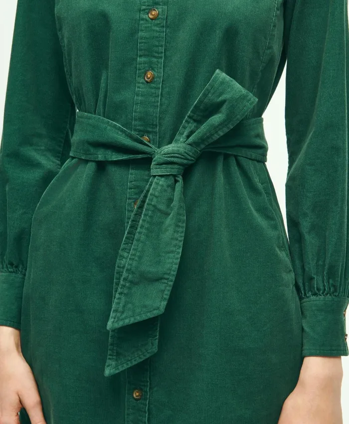 Dresses Women Brooks Brothers Corduroy Shirt Dress Green